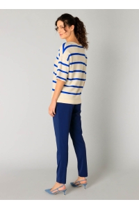 Yest Raine Pullover beige/cobalt