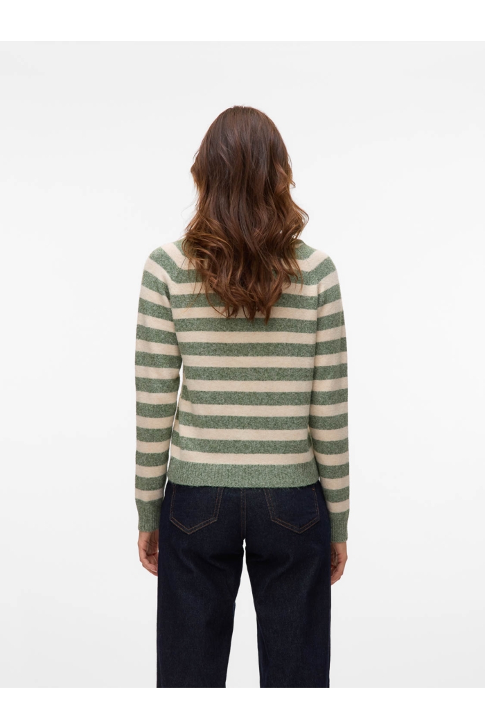 Vero Moda VMDOFFY LS O-NECK BLOUSE NOOS birch/w. laurel wreath