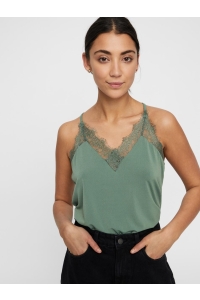 Vero Moda VMMILLA S/L LACE TOP COLOR laurel wreath