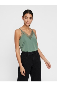 Vero Moda VMMILLA S/L LACE TOP COLOR laurel wreath