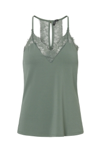 Vero Moda VMMILLA S/L LACE TOP COLOR laurel wreath