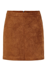 Vero Moda VMDONNA DINA FAUX SUEDE SHORT SKIRT: cognac
