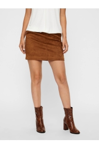 Vero Moda VMDONNA DINA FAUX SUEDE SHORT SKIRT: cognac