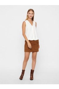Vero Moda VMDONNA DINA FAUX SUEDE SHORT SKIRT: cognac