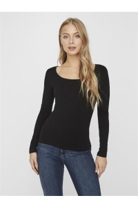 Vero Moda VMMAXI MY LS SOFT UNECK NOOS black