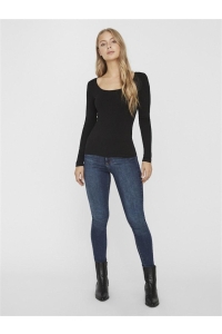 Vero Moda VMMAXI MY LS SOFT UNECK NOOS black