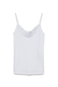 Vero Moda VMINGE LACE SINGLET JRS NOOS bright white