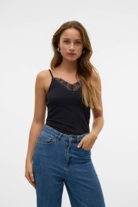 Vero Moda VMINGE LACE SINGLET JRS NOOS black