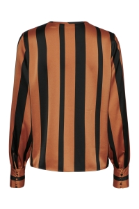 Vero Moda VMEKTA L/S SHIRT WVN GA auburn/black stripes