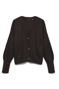 Vero Moda VMLEA LS V-NECK CUFF CARDIGAN NOOS chocolate torte