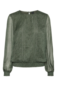 Vero Moda VMNETTA L/S O-NECK SMOCK TOP EXP laurel wreath/netta aop
