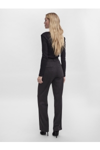 Vero Moda VMMAYA MW STRAIGHT SOLID PANT NOOS dark grey melange