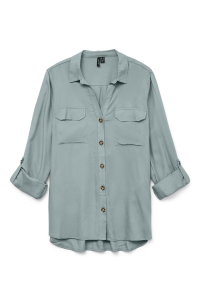 Vero Moda VMBUMPY L/S SHIRT NEW WVN NOOS gray mist