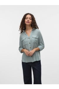 Vero Moda VMBUMPY L/S SHIRT NEW WVN NOOS gray mist
