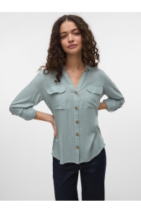 Vero Moda VMBUMPY L/S SHIRT NEW WVN NOOS gray mist