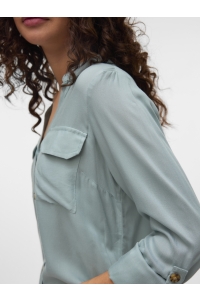 Vero Moda VMBUMPY L/S SHIRT NEW WVN NOOS gray mist