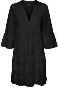 Vero Moda VMHONEY LACE 3/4 V-NECK TUNIC WVN G: black/flower lace