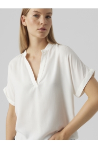 Vero Moda VMBEAUTY SS TOP WVN GA NOOS snow white