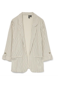 Vero Moda VMJESMILO 3/4 LOOSE BLAZER WVN GA N: silver lining/anja obsidian