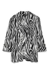 Vero Moda VMJESMILO 3/4 LOOSE BLAZER WVN GA N: silver lining/sina zebra black