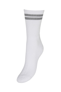 Vero Moda VMMEL STRIPE SPORTY SOCKS NOOS snow white/grey melange