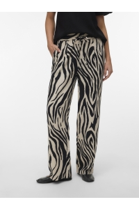 Vero Moda VMJESMILO WIDE PANTS WVN GA NOOS silver lining/sina zebra black