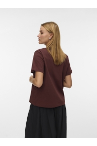 Vero Moda Aware AWNAIMA SS O-NECK T-SHIRT NOOS bitter chocolate