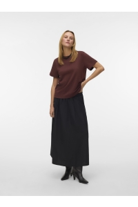 Vero Moda Aware AWNAIMA SS O-NECK T-SHIRT NOOS bitter chocolate