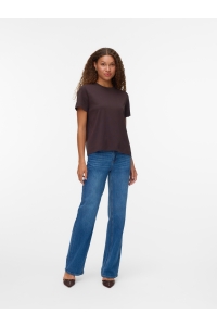 Vero Moda Aware AWNAIMA SS O-NECK T-SHIRT NOOS chocolate torte