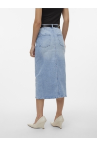 Vero Moda VMVERI HR CALF DENIM SKIRT GA MIX N: light blue denim