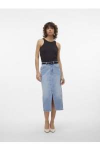 Vero Moda VMVERI HR CALF DENIM SKIRT GA MIX N: light blue denim