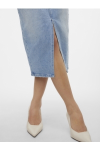 Vero Moda VMVERI HR CALF DENIM SKIRT GA MIX N: light blue denim