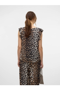 Vero Moda VMJOSIE HW WIDE PANT WVN GA egret/leo