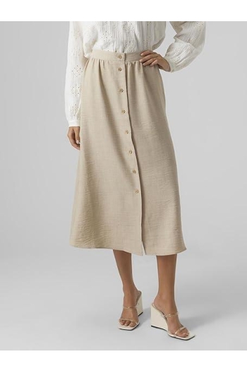 Vero Moda VMMELANEY HW BUTTON CALF SKIRT WVN :