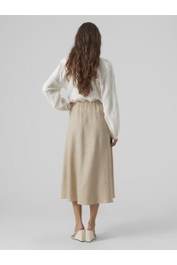 Vero Moda VMMELANEY HW BUTTON CALF SKIRT WVN : overcast/melange