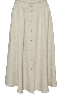 Vero Moda VMMELANEY HW BUTTON CALF SKIRT WVN : overcast/melange