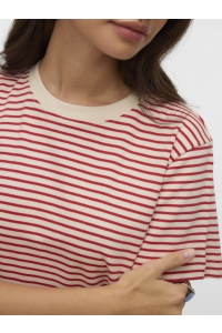 Vero Moda AWJADA NAIMA SS O-NECK T-SHIRT NOOS birch/molten lava