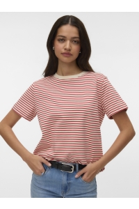 Vero Moda AWJADA NAIMA SS O-NECK T-SHIRT NOOS birch/molten lava