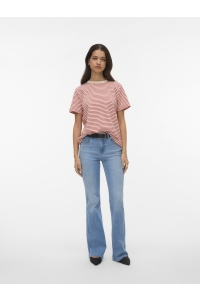Vero Moda AWJADA NAIMA SS O-NECK T-SHIRT NOOS birch/molten lava