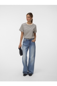 Vero Moda AWJADA NAIMA SS O-NECK T-SHIRT NOOS birch/night sky
