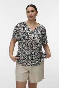 Vero Moda VMCMENNY SS TOP WVN GA CUR birch/camille