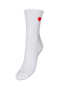 Vero Moda VMMEL DETAIL SOCKS NOOS snow white/heart - fiery red