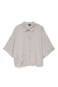 Vero Moda VMLINN 2/4 SHORT SHIRT WVN NOOS moon rock/melange