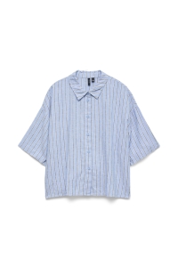 Vero Moda VMLINN 2/4 SHORT SHIRT WVN NOOS cornflower blue/liva navy blazer