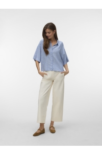 Vero Moda VMLINN 2/4 SHORT SHIRT WVN NOOS cornflower blue/liva navy blazer