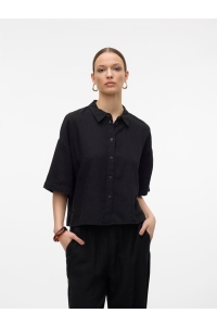 Vero Moda VMLINN 2/4 SHORT SHIRT WVN NOOS black