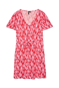 Vero Moda VMEASY JOY SS SHORT DRESS WVN GA fiery red/bonbon josey