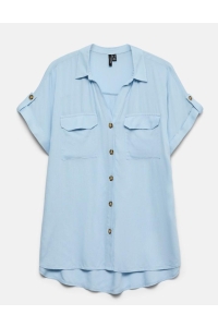 Vero Moda VMBUMPY SS SHIRT WVN GA NOOS cashmere blue