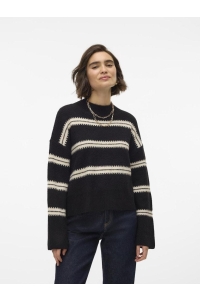 Vero Moda VMDAZZLE LS HIGHNECK PULLOVER GA BO: black/w. birch