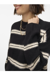 Vero Moda VMDAZZLE LS HIGHNECK PULLOVER GA BO: black/w. birch